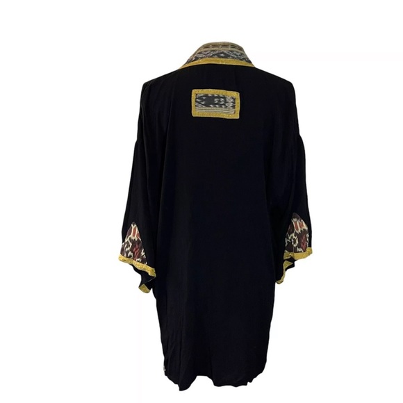 Iguana Open Cardigan Blouse Size Medium Boho Hippie Western Relaxed Loose Fit - Picture 3 of 13